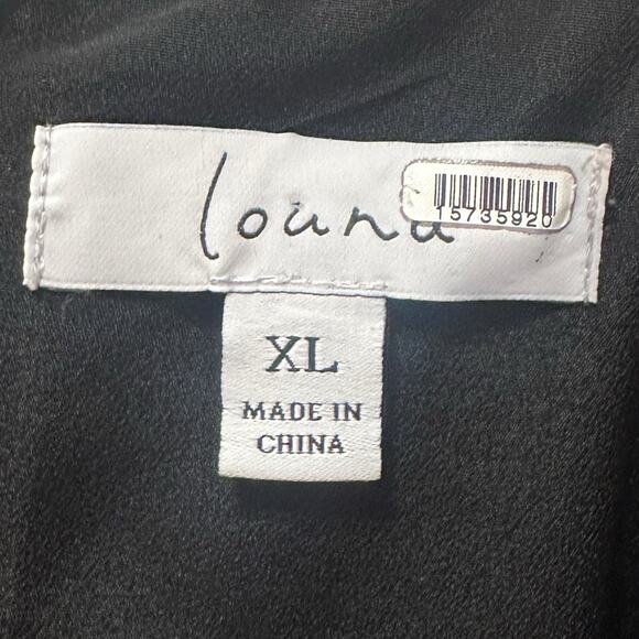 LOUNA Red Black Abstract Print Halter Mini Sheath Dress Women’s XL Evening Party - Picture 8 of 9